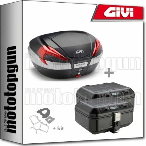 Top cases noires GIVI pour motocyclette