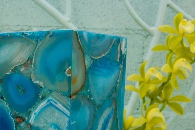 5"x5"x7" Artisan Agate Lamp Beautifully Crafted for Modern Living Room Decors - Image 4 of 4