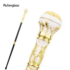 Golden White Luxury Round Handle Fashion Stick for Party Walking Cane 93cm