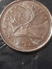 2014 Canada/Canadian 25 cents/Quarter "Caribou" Coin (Circ'd - Est' Grade: "AVF")