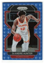 De'Andre Hunter 2021-22 Panini Prizm 75th Anniversary Blue SSP #73-HAWKS
