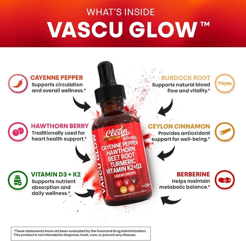 Clean Nutra Cayennepfeffer Tropfen Nahrungsergänzung flüssig Weißdornbeere Vitamin D3 K2 - Bild 4 von 10
