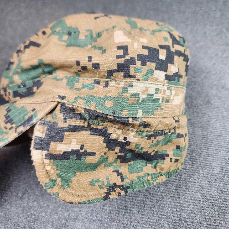 Boné chapéu Woodland Marpat 7 3/4 clima quente protetor auricular marinho especificações militares operações - Imagem 3 de 4