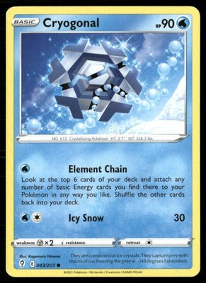 2021 Sword & Shield - Evolving Skies Cryogonal Basic/Common #43