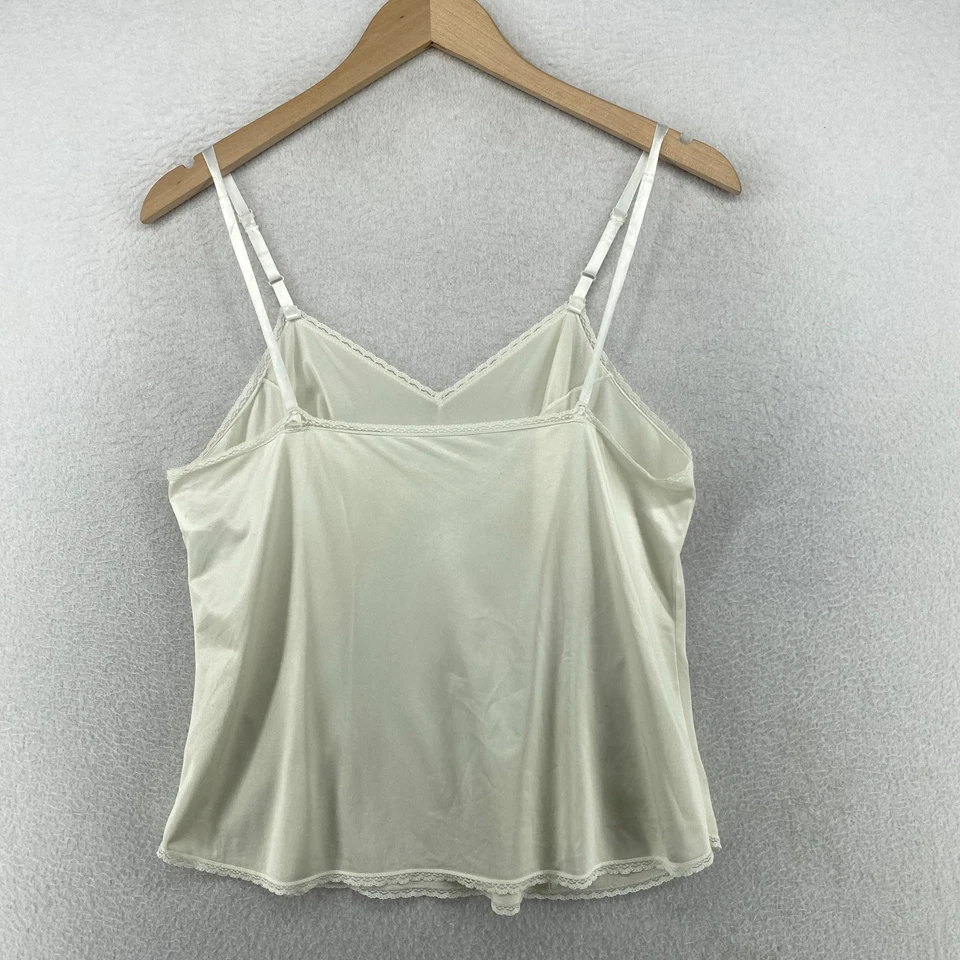 Camisola VANITY FAIR 36/42 Correas Ajustables Borde de Encaje De Colección Blanca EE. UU. Foto 2 de 4