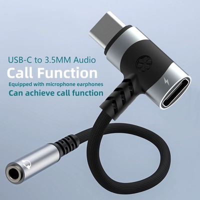 USB C to 3.5mm earphones and charger adapter 2-in-1 C-type to Aux microphone 
