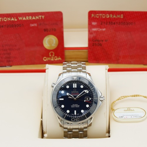 Omega Seamaster Diver 212.30.41.20.03.001 41mm Blue Dial Steel 2016 Box & Papers