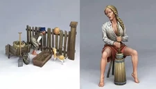 1/35 Assembly Resin Figures kit Country Boys and Girls & Accessories Unpainted