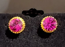 Hot Pink Crystal Stud Earrings By Zander Elliott Lunch At The Ritz Co-Founder
