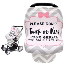 Metplus Car Seat Cover Baby Girl No 1 Count Pack Of 1 Gray Stripe Kiss