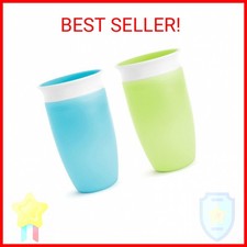 Munchkin Sippy Cups for Toddlers 1-3, Spill Proof Miracle 360 Cup, 10 Ounce, 2 P