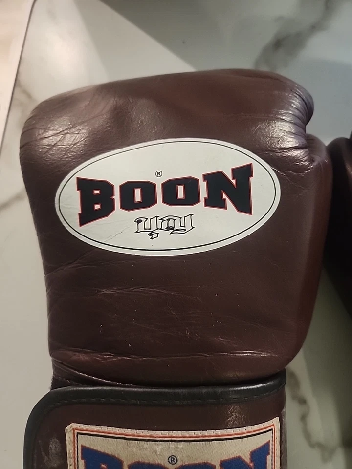 Boon Sport Muay Thai Boxing BGV 16oz Maroon Black - Image 2 of 4