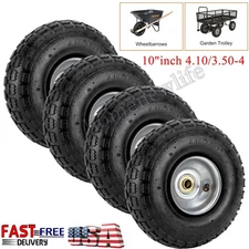10" Pneumatic Tires Wheelbarrow Lawn Mowers Hand Truck Wheels Tires 4.10/3.50-4"