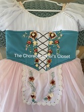 Professional Peasant Ballet Tutu Dress Blue Green Pink Giselle Coppelia 10 11 12