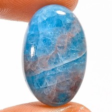 Natural Neon Blue Apatite Oval Shape Cabochon Gemstone 23 Ct 22X14X6 mm EE-53293