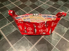 12" The Cat In The Hat Fabric Storage Bag w/Handles *Pre-Owned/No Tags* i2