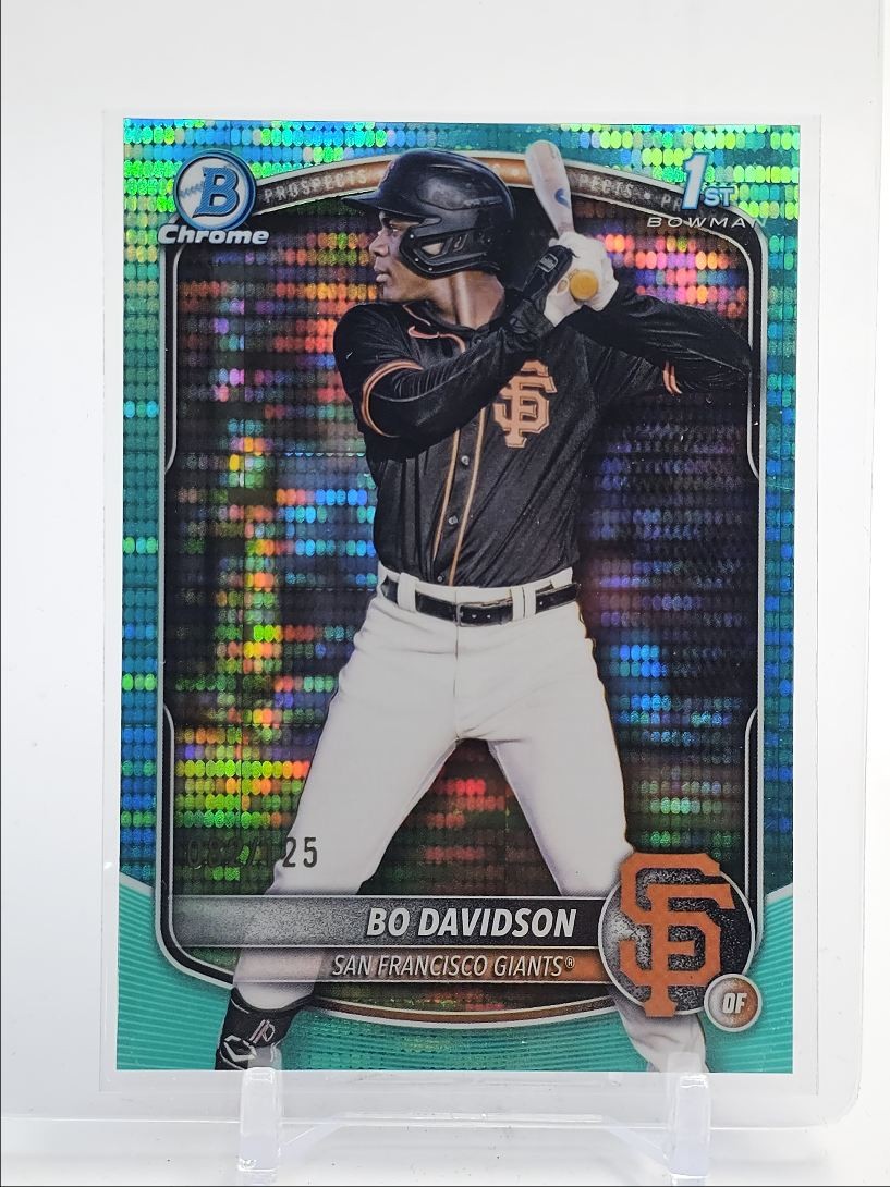 BO DAVIDSON 2025 BOWMAN CHROME 1ST AQUA PULSAR GIANTS /125 Q2754