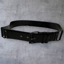 Vintage Genuine Leather Black Belt Minimalist Classic USA Made 36" End to End