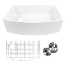 Thompson Traders KSA-498FC 33" Farmhouse Single Basin Fireclay - White