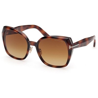 Tom Ford Women's Sunglasses Plum Blonde Havana Butterfly Full Rim FT1223 5853F