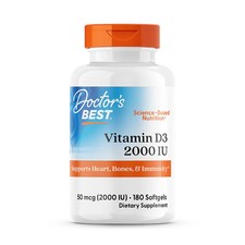 Doctor's Best - Vitamin D3 50 mcg 2000 IU 180 Softgels