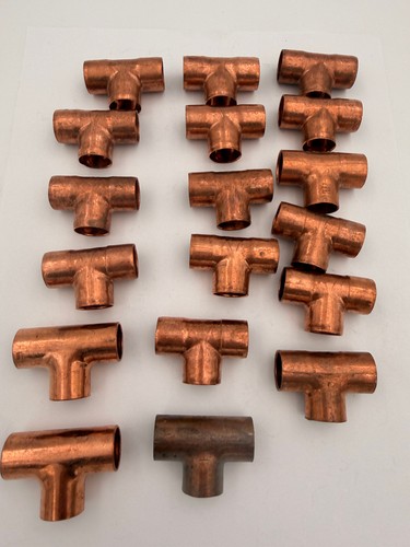 1/2" Copper Tees Lot of 6 Sweat Solder Fittings NIBCO or EPC New Open Box