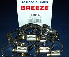 10 Clamps Breeze Power-seal Stainless Steel Band Hose Clamps Size 16 Free Ship