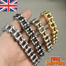 Mens Stainless Steel Bike Chain Bracelet Punk Biker Link Jewelry Gif