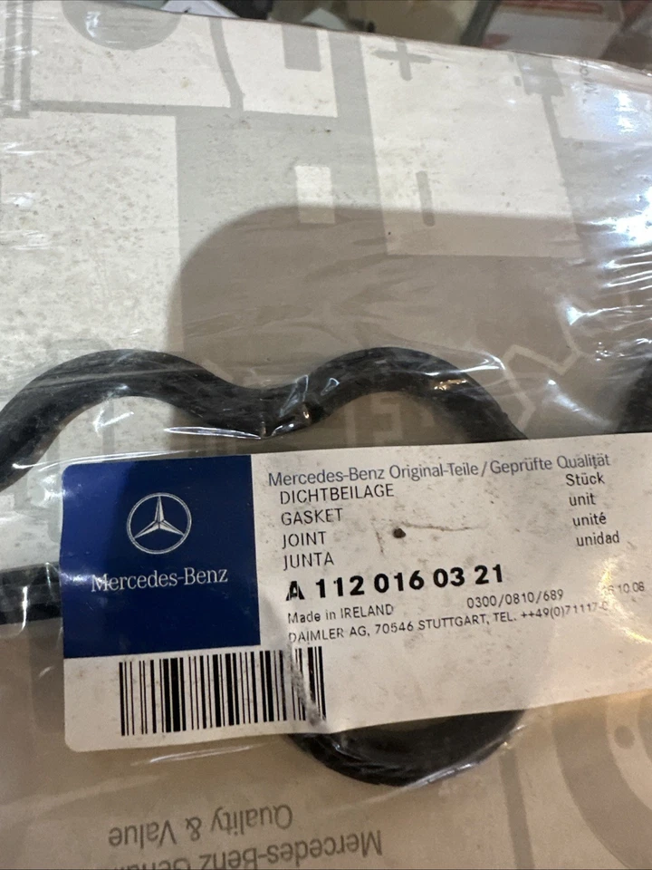 x2 ORIGINAL MERCEDES LADO IZQUIERDO Y DERECHO Juego de juntas de sellado de cubierta de válvula ¿VERIFICAR? Foto 3 de 3