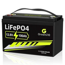 GreenOE 12V 100Ah LiFePO4 Battery Group 31 With Built-in 100A BMS For RV Home