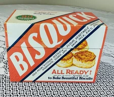Vintage Bisquick Recipe Box Tin 1930s Style Advertising Kitchen Betty Crocker