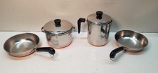 6 PCS REVERE WEAR KIDS CHILDREN TOY PLAY COPPER BOTTOM VTG COOKING SET-rare