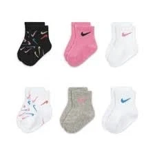 Nike Swoosh Ankle Socks 6-Pack Infant/Toddler/Little Kid 6-12 Months NN0801-001