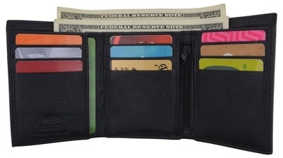 Swiss Marshall RFID Blocking Trifold Credit Card Mens Genuine Leather Wallet...