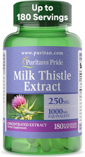 Milk Thistle Silymarin 4:1 Extract 250mg 1000mg Eq 180 Count 6 Month