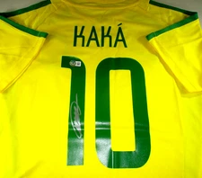 Kaka / Autographed Nike Brand Team Brazil Home Pro-Style Soccer Jersey / Beckett
