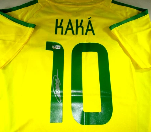 Kaka / Autographed Nike Brand Team Brazil Home Pro-Style Soccer Jersey / Beckett