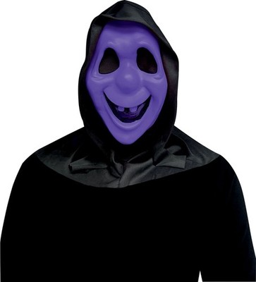 Fun World Friendly Ghost Goofy Face Mask UV Rxn Purple Green Retro Halloween