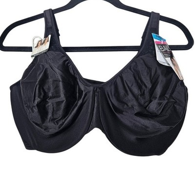 NEW Bali 38DDD 3385 Black Minimizer Bra Underwire Support Comfort 