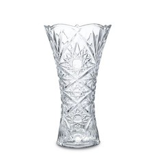 9.2'' Tall Crystal Vase, Clear Glass Flower 9.2"x 5.2", type 5, Transparent