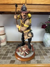 FIREMAN STATUE LTD.  RARE  19" 1999 VAN MARK RED HATS OF COURAGE 3222/4800 4th J
