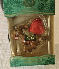 Kurt S Adler Christmas Brown Dog Ornaments Heart