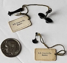 MINIATURE 800 SUGAR SALT CASTER SHELL SPOON TONGS R H STEARNS CO NWT