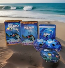 2 Disney/Pixar Blu-Ray/DVD Sets: Finding Nemo NEW Finding Dory Tested-6 Discs
