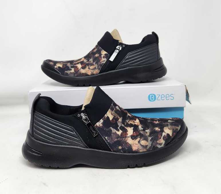 New women's BZees Axis sneaker slip on shoes in black red camo