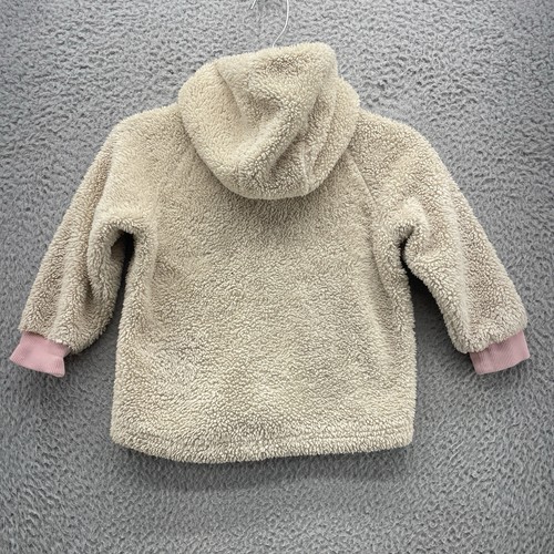 Mini Boden Kids Girls Jacket Beige Fleece Floral 18-24 Months Snaps - Picture 2 of 12