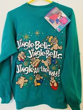 *NWT* Vintage 1994 Hanes Her Way Christmas Ugly Sweater Jingle Bells Bears Large