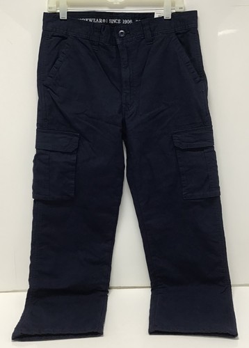Pantalones cargo Smith’s para hombre de lona forrados de lana elásticos talla 32x30 en azul marino oscuro