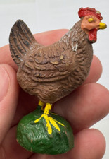 Originale alte antike Lineol Elastolin Masse Figur Handarbeit? Henne Huhn braun