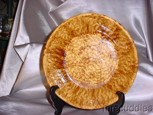 ANTIQUE YELLOW WARE WITH  BROWN SPONGE BOWL